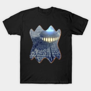 Nodriza ship on city UFO T-Shirt